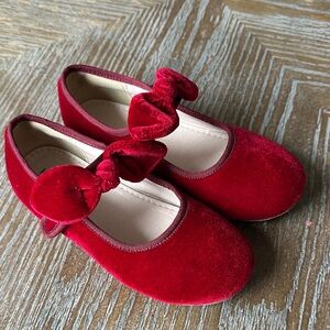 Kiderence red, velvet shoes- size 12 toddler